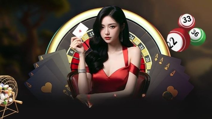 Tampilan meja Texas Hold'em Bonus dengan dealer langsung di baskara89